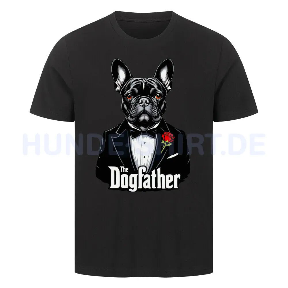 Premium T-Shirt "Frenchie - Dogfather" Schwarz – hunde-shirt.de