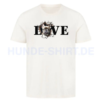 Premium T-Shirt "Frenchie grau LOVE" Natural Raw – hunde-shirt.de