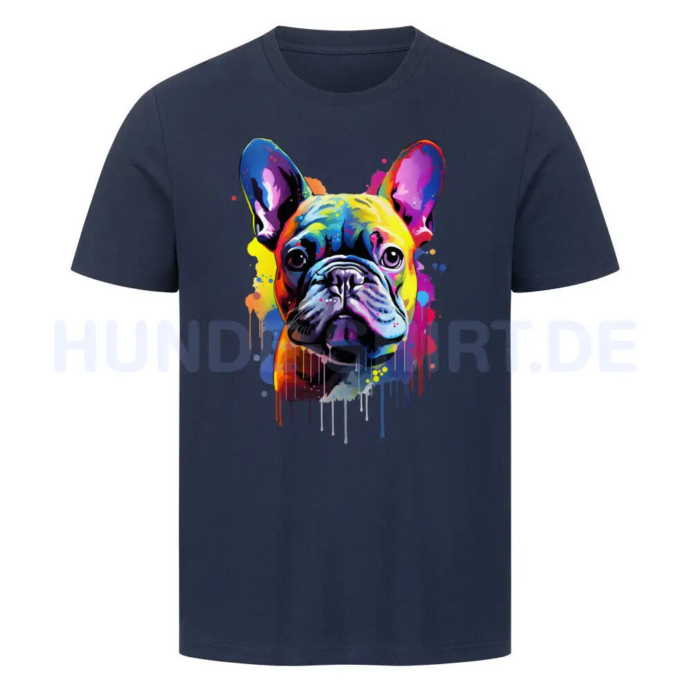 Premium T-Shirt "Frenchie Paint" French Navy – hunde-shirt.de