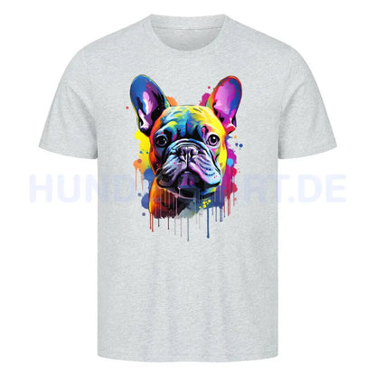 Premium T-Shirt "Frenchie Paint" Heather Grey – hunde-shirt.de