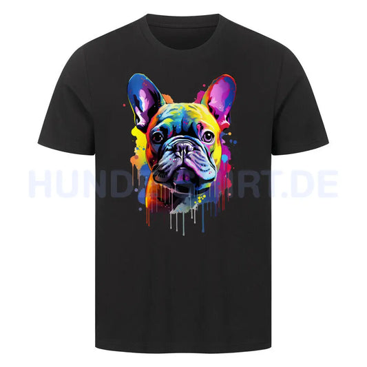 Premium T-Shirt "Frenchie Paint" Schwarz – hunde-shirt.de