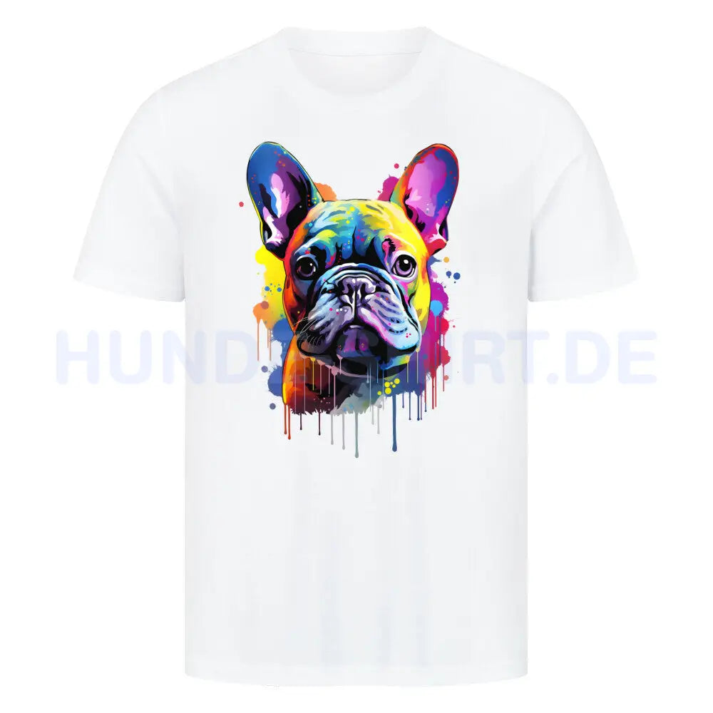 Premium T-Shirt "Frenchie Paint" Weiß – hunde-shirt.de