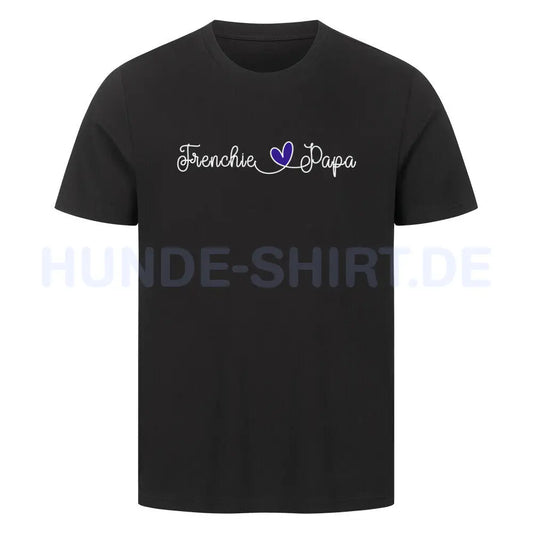 Premium T-Shirt "Frenchie - Papa" Schwarz – hunde-shirt.de