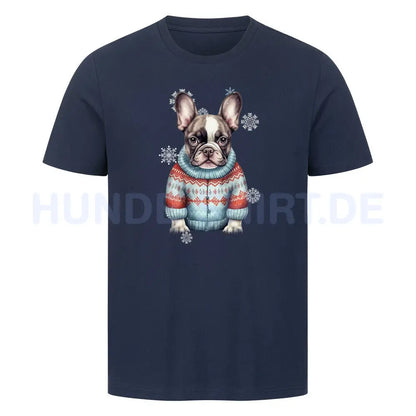 Premium T-Shirt "Frenchie Pullover blau" French Navy – hunde-shirt.de