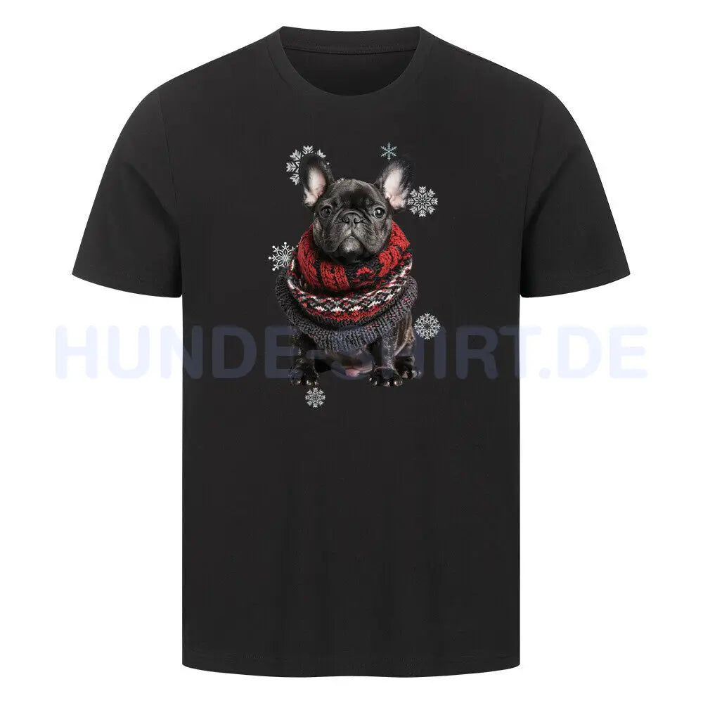 Premium T-Shirt "Frenchie Pullover rot" Schwarz – hunde-shirt.de