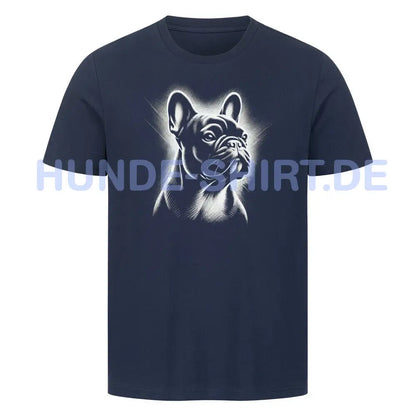 Premium T-Shirt "Frenchie Shine" French Navy – hunde-shirt.de