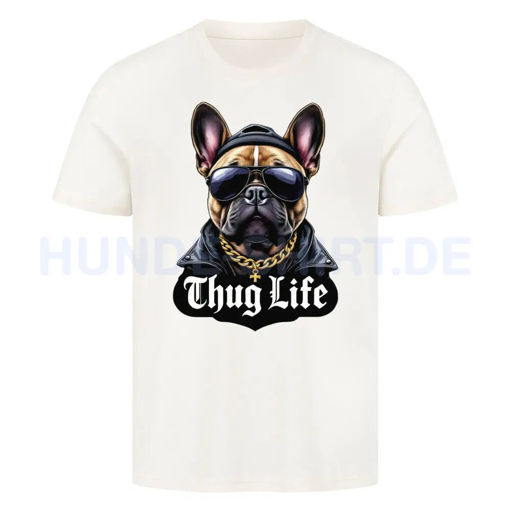 Premium T-Shirt "Frenchie - Thug Life" Natural Raw – hunde-shirt.de