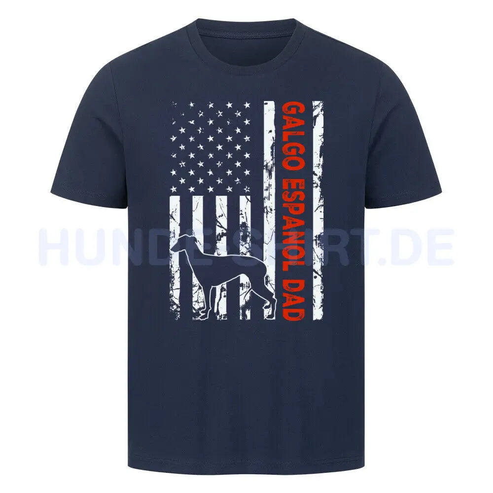 Premium T-Shirt "Galgo - Flag DAD" French Navy – hunde-shirt.de