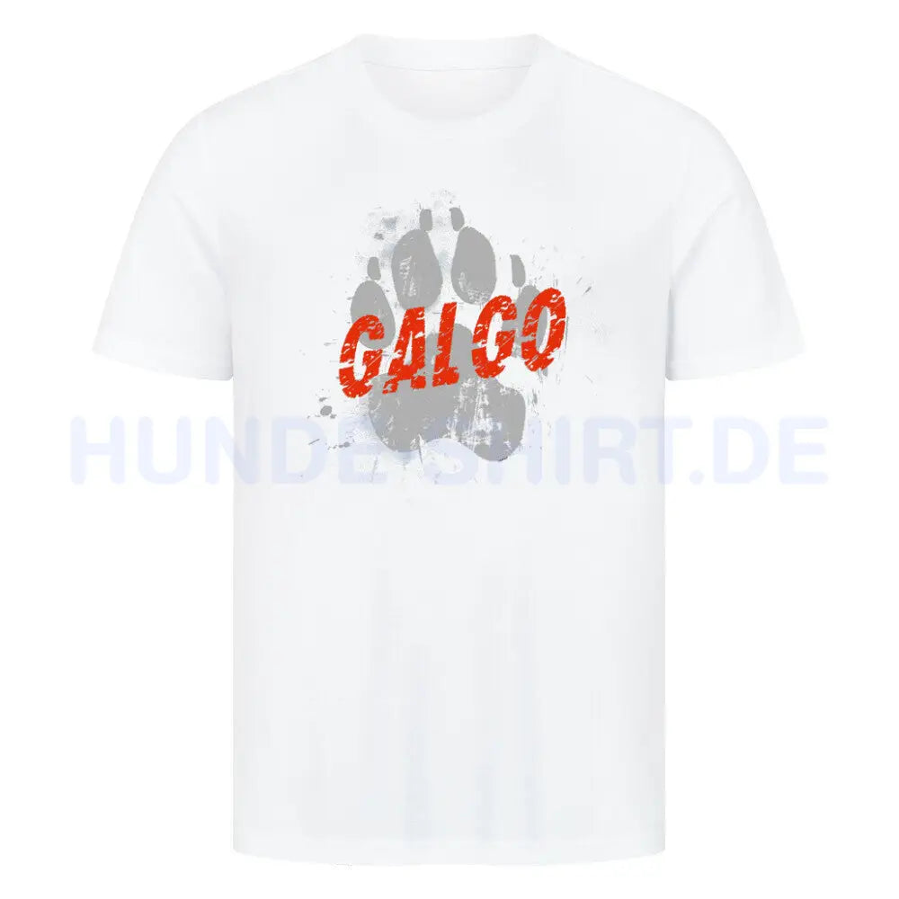 Premium T-Shirt "Galgo - PAW" Weiß – hunde-shirt.de