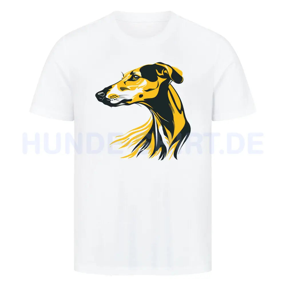 Premium T-Shirt "Galgo - Rush" Weiß – hunde-shirt.de