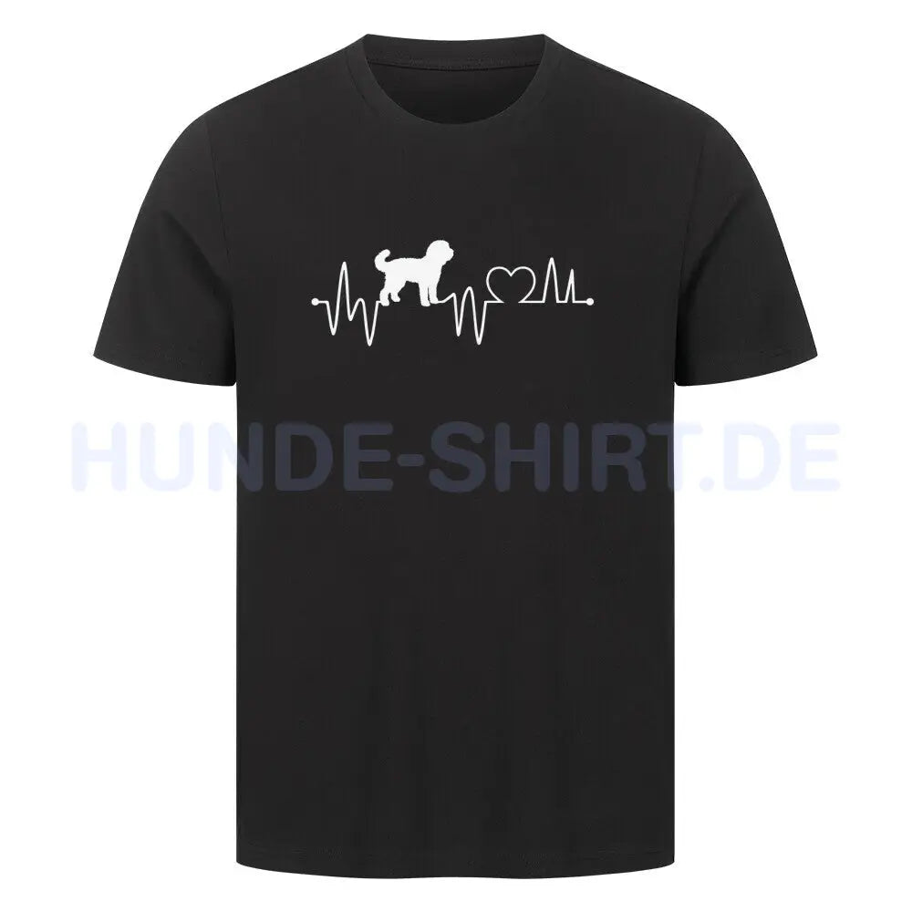 Premium T-Shirt "Golden Doodle - Heartbeat" Schwarz – hunde-shirt.de