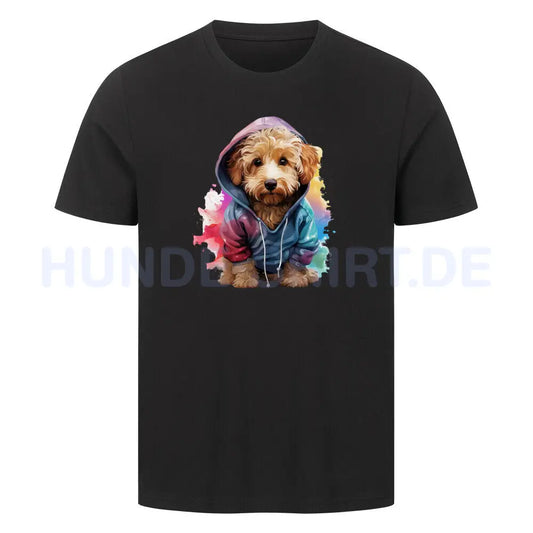 Premium T-Shirt "Golden Doodle Hooded" Schwarz – hunde-shirt.de