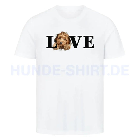 Premium T-Shirt "Golden Doodle LOVE" Weiß – hunde-shirt.de