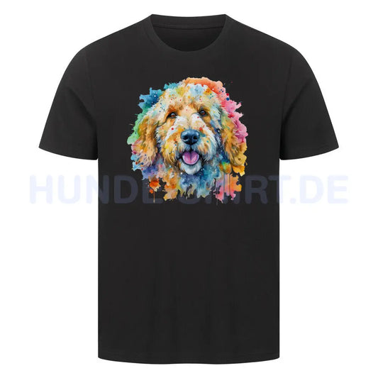 Premium T-Shirt "Golden Doodle Paint" Schwarz – hunde-shirt.de