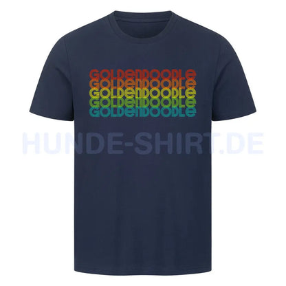 Premium T-Shirt "Golden Doodle - RETRO" French Navy – hunde-shirt.de