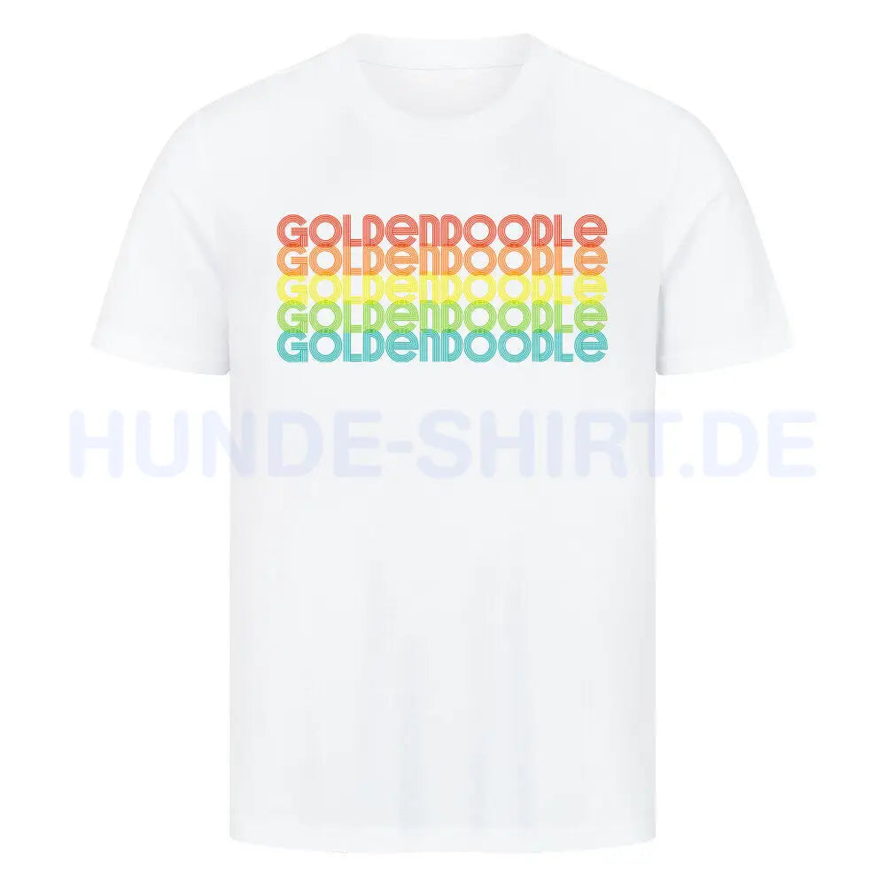 Premium T-Shirt "Golden Doodle - RETRO" Weiß – hunde-shirt.de