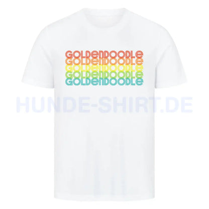 Premium T-Shirt "Golden Doodle - RETRO" Weiß – hunde-shirt.de