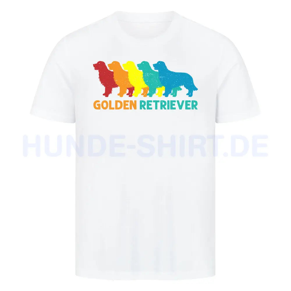 Premium T-Shirt "Golden Retriever - Colors" Weiß – hunde-shirt.de