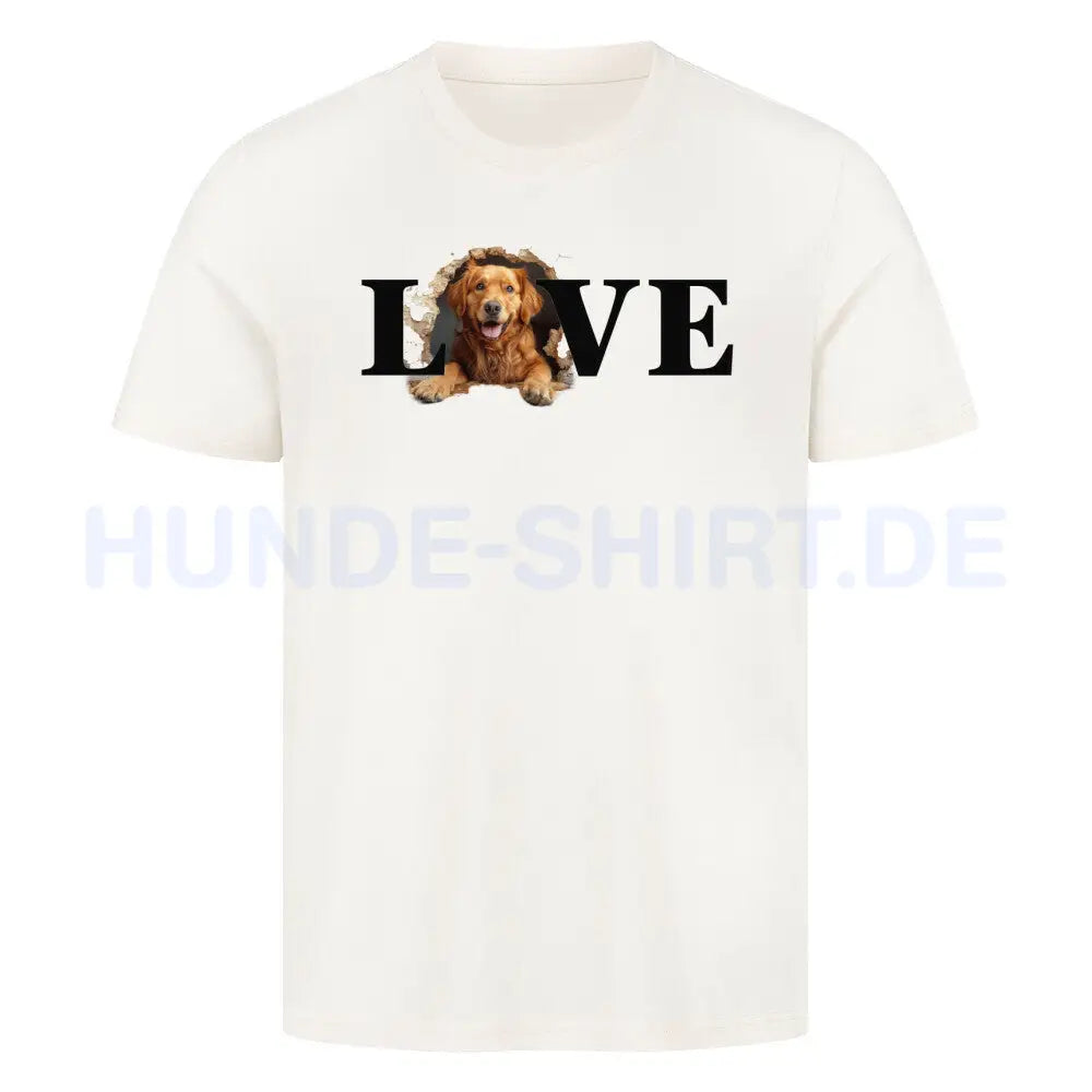 Premium T-Shirt "Golden Retriever dunkel LOVE" Natural Raw – hunde-shirt.de