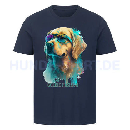 Premium T-Shirt "Golden Retriever - Fashion" French Navy – hunde-shirt.de