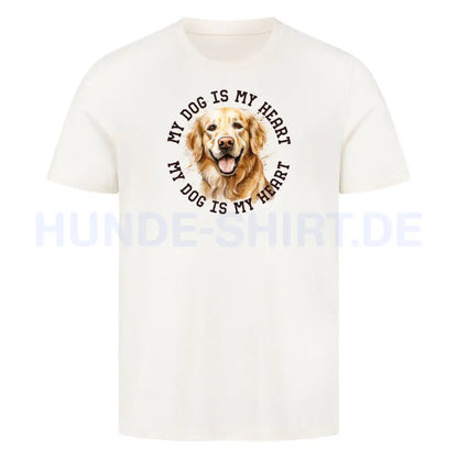 Premium T-Shirt "Golden Retriever HEART 2" Natural Raw – hunde-shirt.de