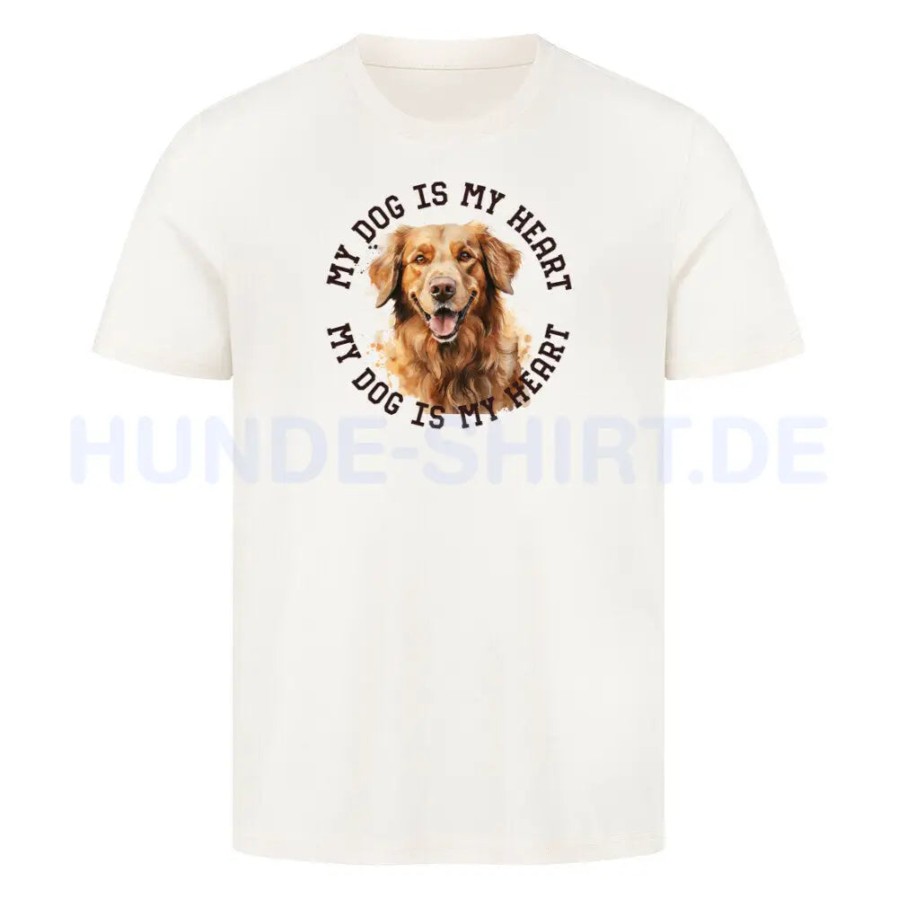 Premium T-Shirt "Golden Retriever HEART" Natural Raw – hunde-shirt.de