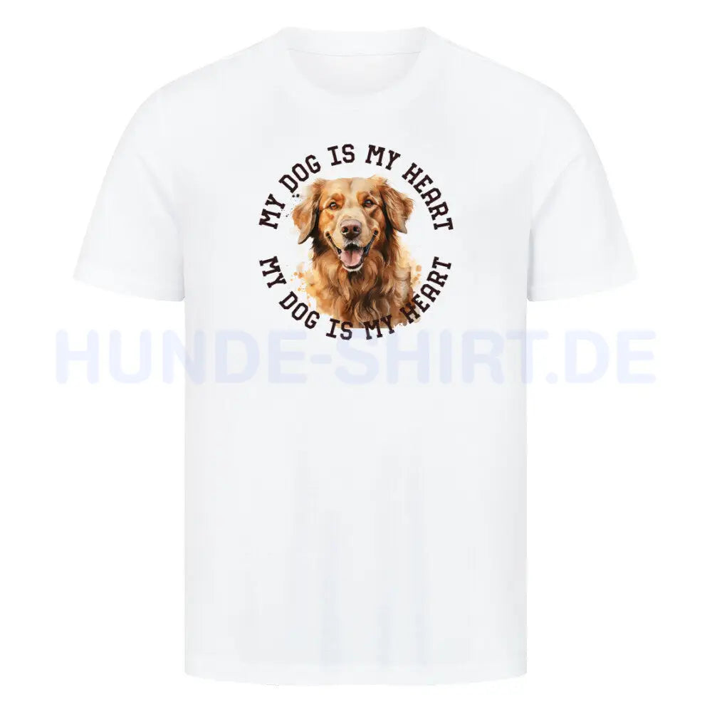 Premium T-Shirt "Golden Retriever HEART" Weiß – hunde-shirt.de