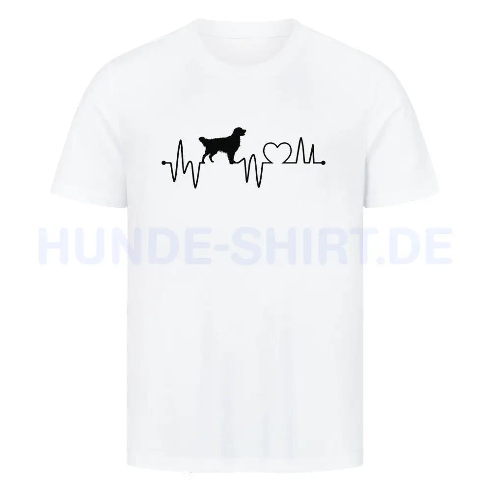 Premium T-Shirt "Golden Retriever - Heartbeat" Weiß – hunde-shirt.de