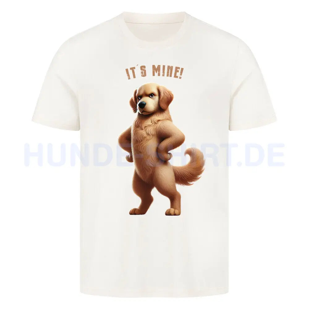 Premium T-Shirt "Golden Retriever - It´s mine!" Natural Raw – hunde-shirt.de