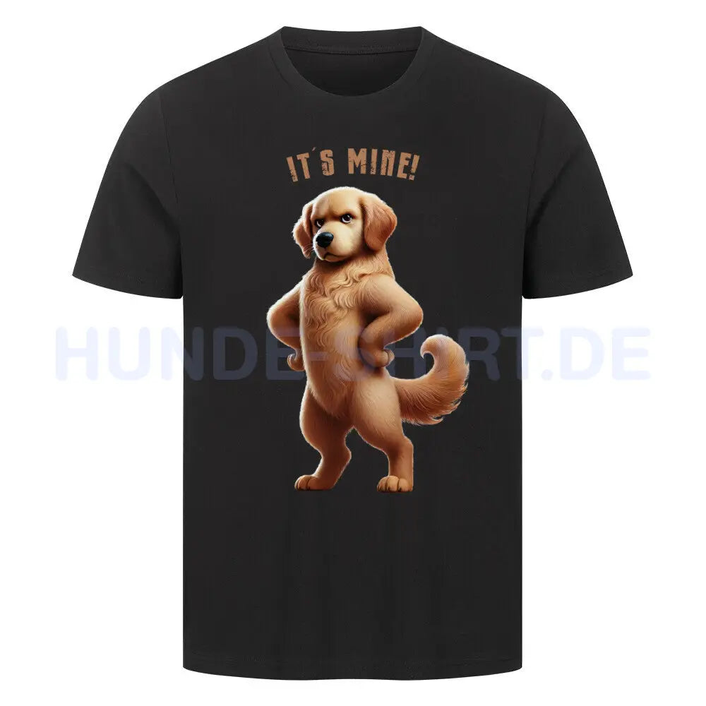 Premium T-Shirt "Golden Retriever - It´s mine!" Schwarz – hunde-shirt.de