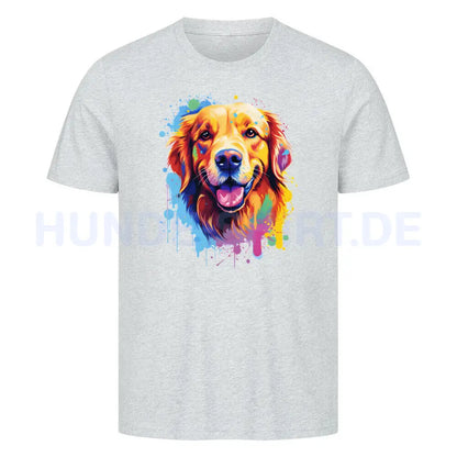 Premium T-Shirt "Golden Retriever Paint" Heather Grey – hunde-shirt.de