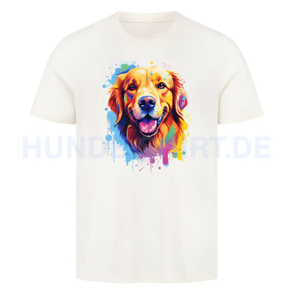 Premium T-Shirt "Golden Retriever Paint" Natural Raw – hunde-shirt.de