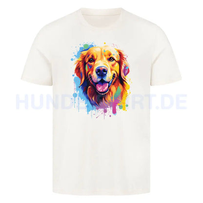 Premium T-Shirt "Golden Retriever Paint" Natural Raw – hunde-shirt.de