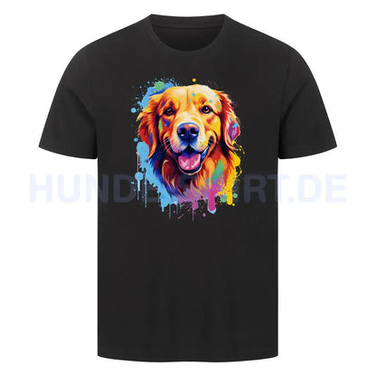 Premium T-Shirt "Golden Retriever Paint" Schwarz – hunde-shirt.de