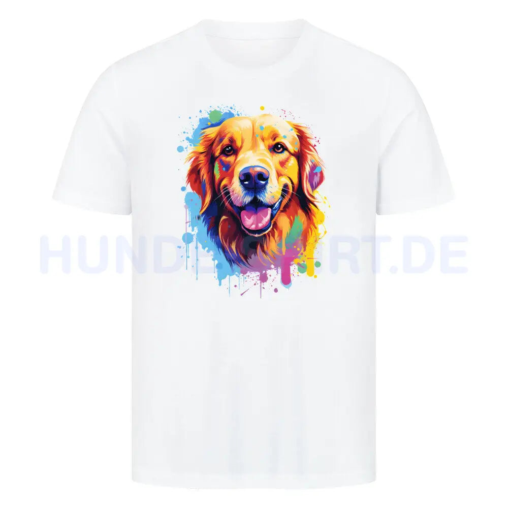 Premium T-Shirt "Golden Retriever Paint" Weiß – hunde-shirt.de