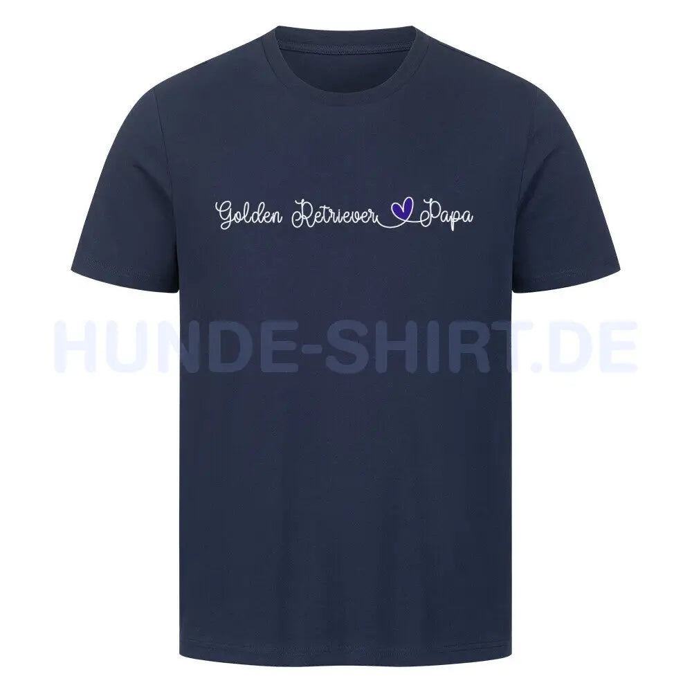 Premium T-Shirt "Golden Retriever - Papa" French Navy – hunde-shirt.de