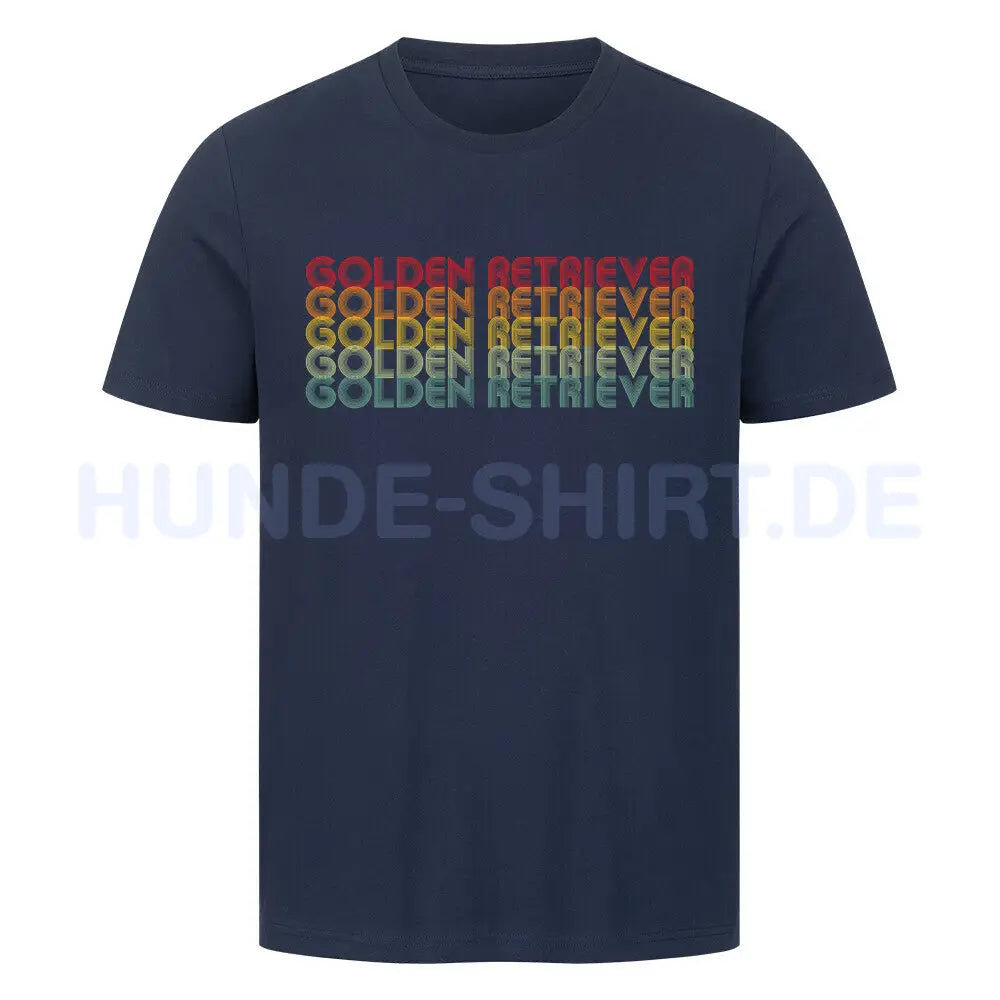 Premium T-Shirt "Golden Retriever - RETRO" French Navy – hunde-shirt.de