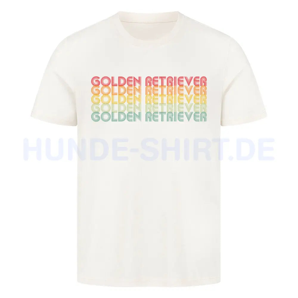 Premium T-Shirt "Golden Retriever - RETRO" Natural Raw – hunde-shirt.de