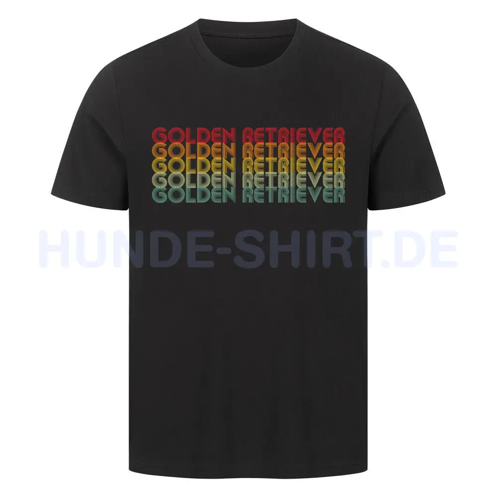 Premium T-Shirt "Golden Retriever - RETRO" Schwarz – hunde-shirt.de