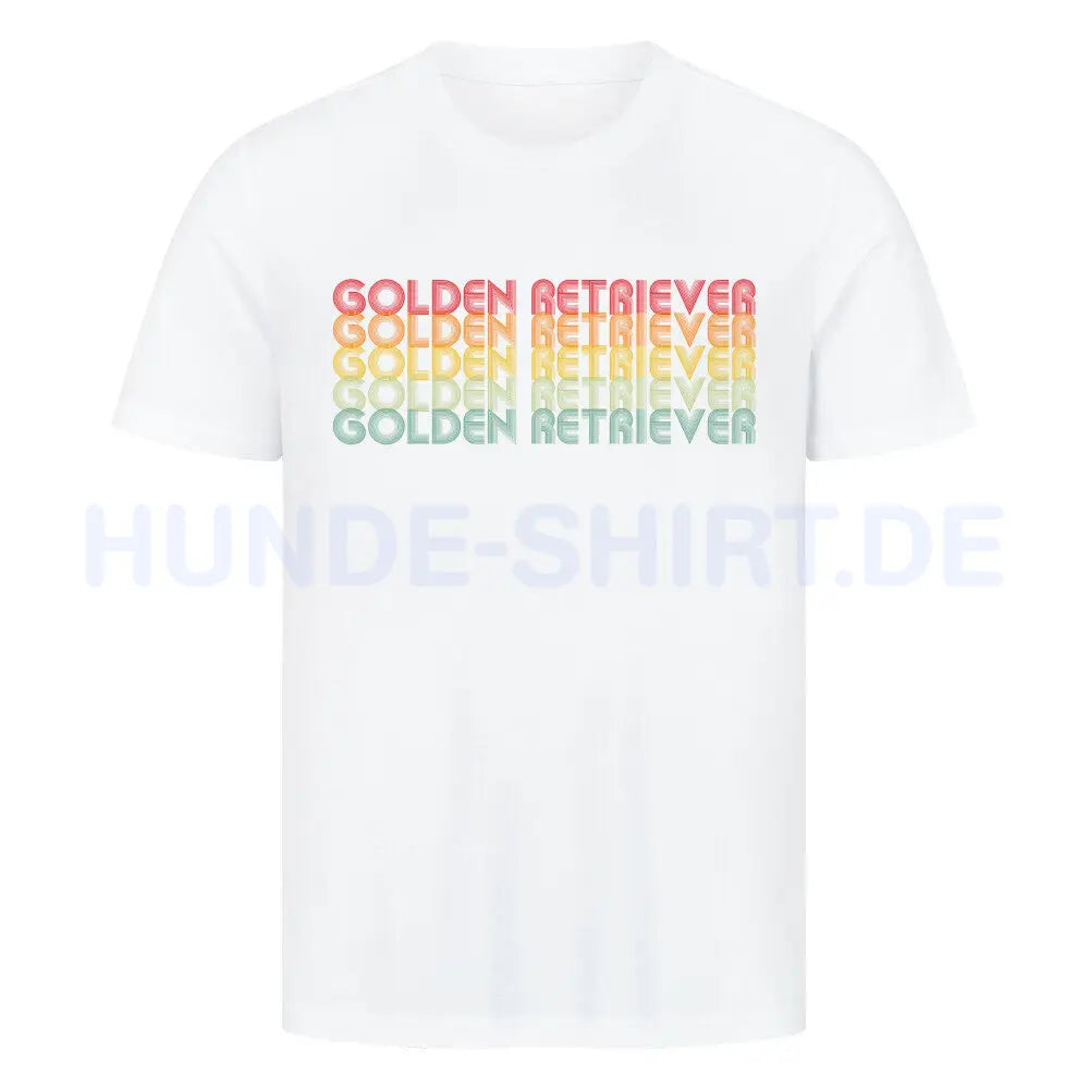 Premium T-Shirt "Golden Retriever - RETRO" Weiß – hunde-shirt.de