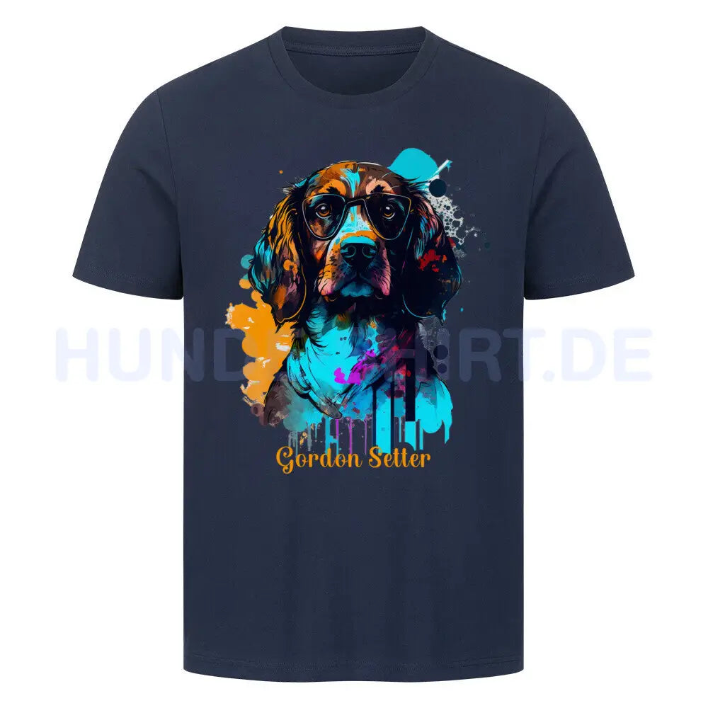 Premium T-Shirt "Gordon Setter - Fashion" French Navy – hunde-shirt.de