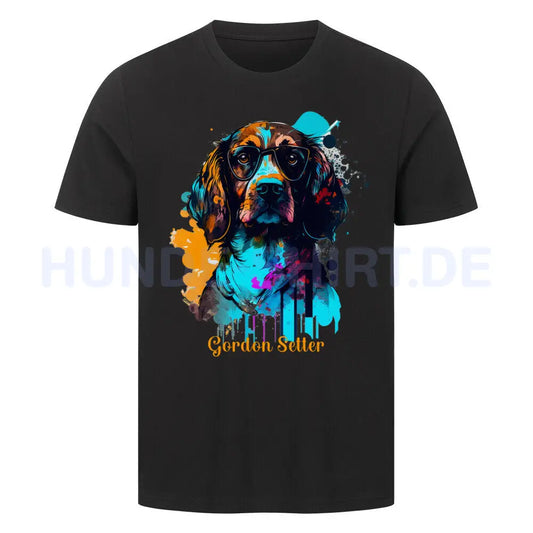 Premium T-Shirt "Gordon Setter - Fashion" Schwarz – hunde-shirt.de