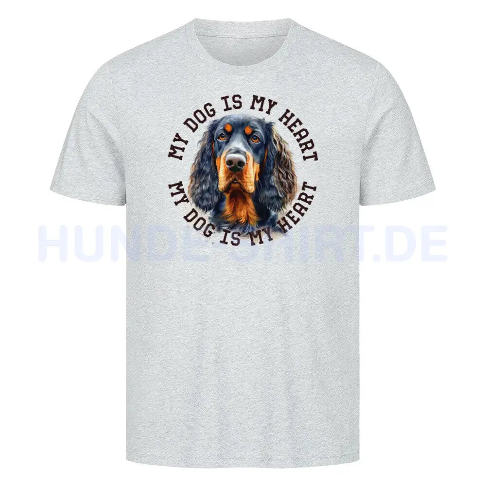 Premium T-Shirt "Gordon Setter HEART" Heather Grey – hunde-shirt.de