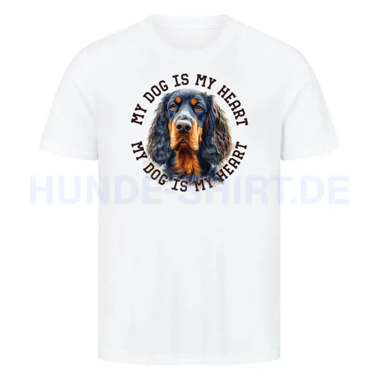 Premium T-Shirt "Gordon Setter HEART" Weiß – hunde-shirt.de