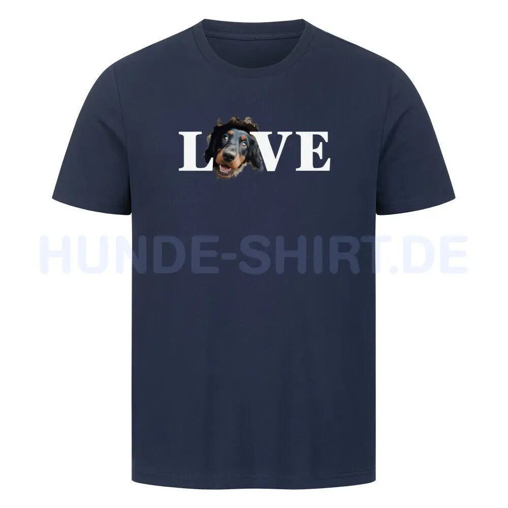 Premium T-Shirt "Gordon Setter - LOVE II" French Navy – hunde-shirt.de