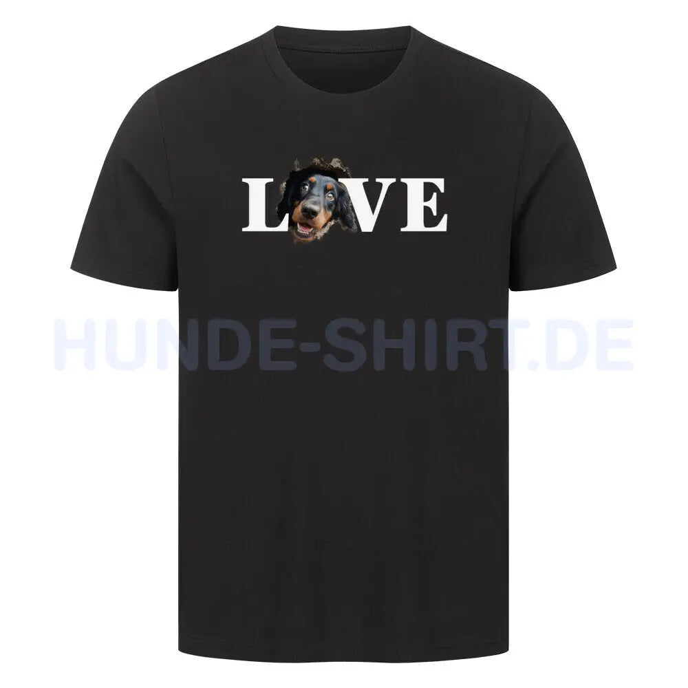 Premium T-Shirt "Gordon Setter - LOVE II" Schwarz – hunde-shirt.de