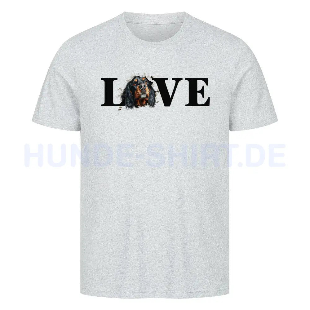 Premium T-Shirt "Gordon Setter LOVE" Heather Grey – hunde-shirt.de