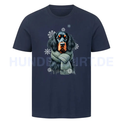 Premium T-Shirt "Gordon Setter Winter" French Navy – hunde-shirt.de