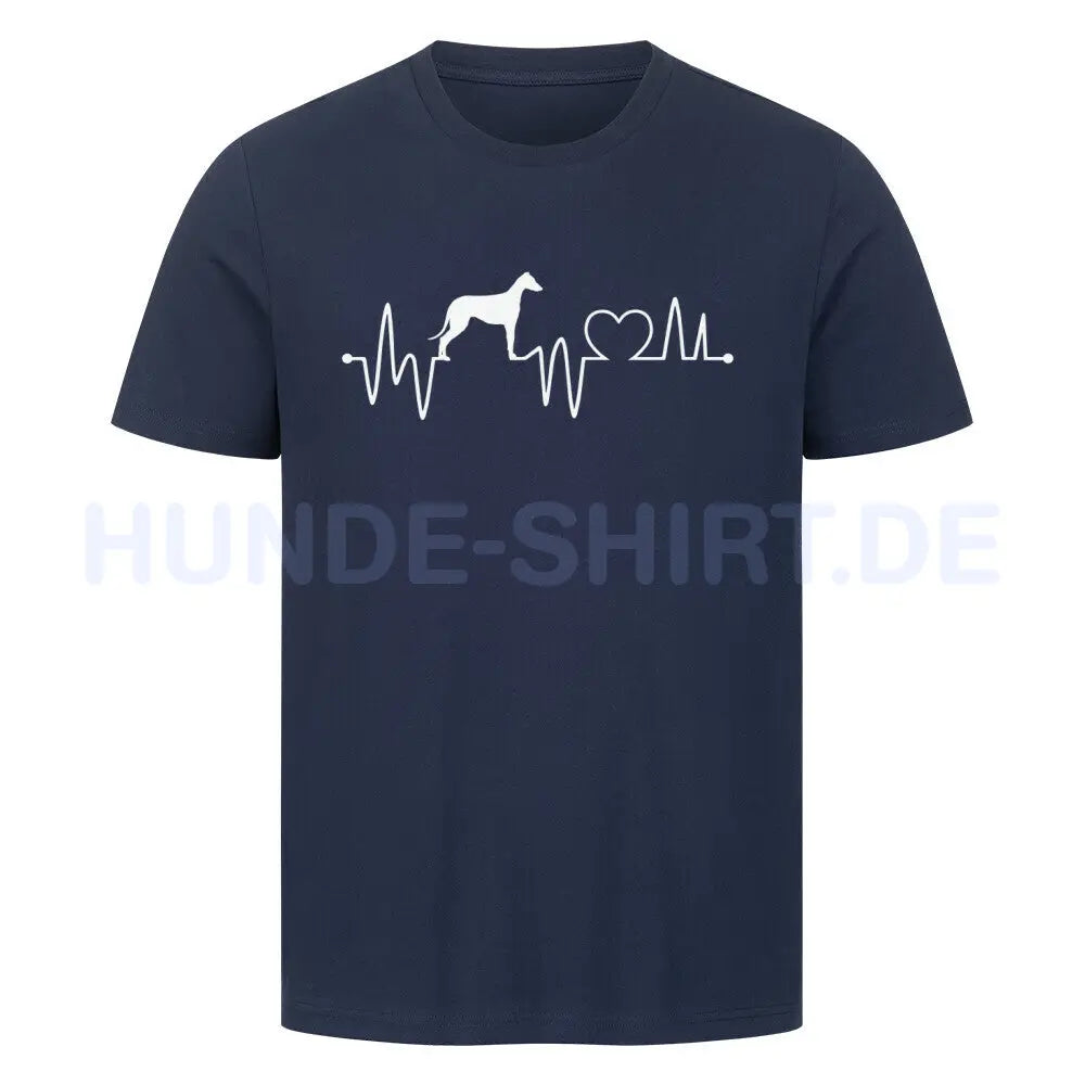 Premium T-Shirt "Greyhound - Heartbeat" French Navy – hunde-shirt.de