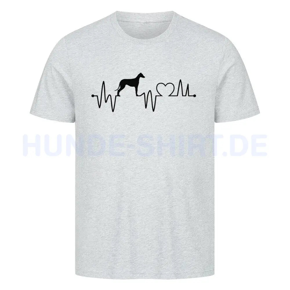 Premium T-Shirt "Greyhound - Heartbeat" Heather Grey – hunde-shirt.de